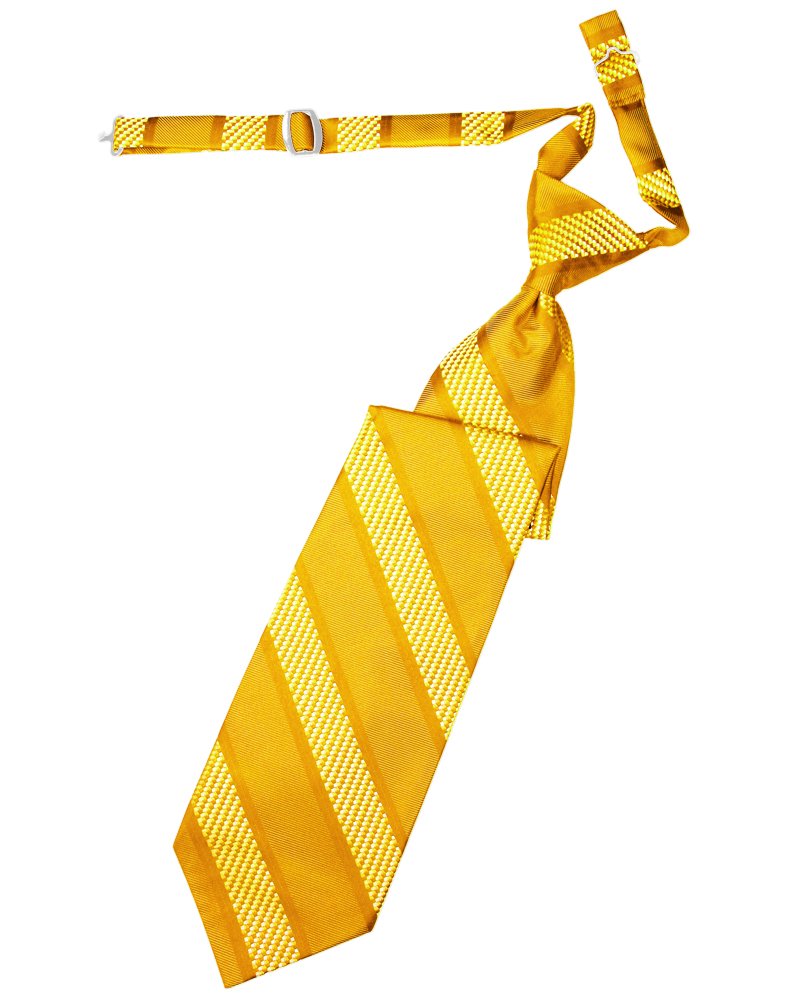Gold Venetian Stripe Long Tie