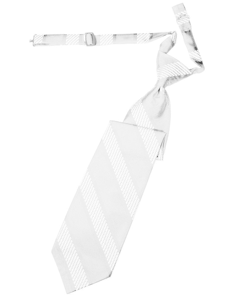 Ivory Venetian Stripe Long Tie
