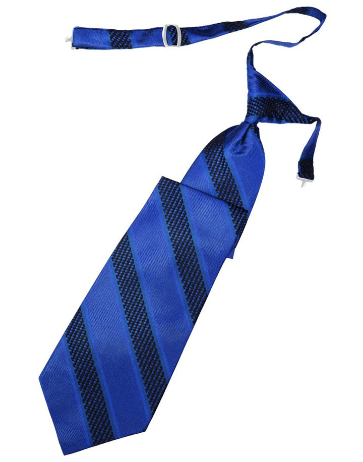 Royal Blue Venetian Stripe Long Tie