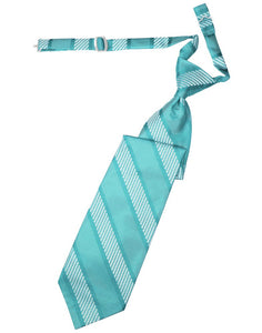 Turquoise Venetian Stripe Long Tie