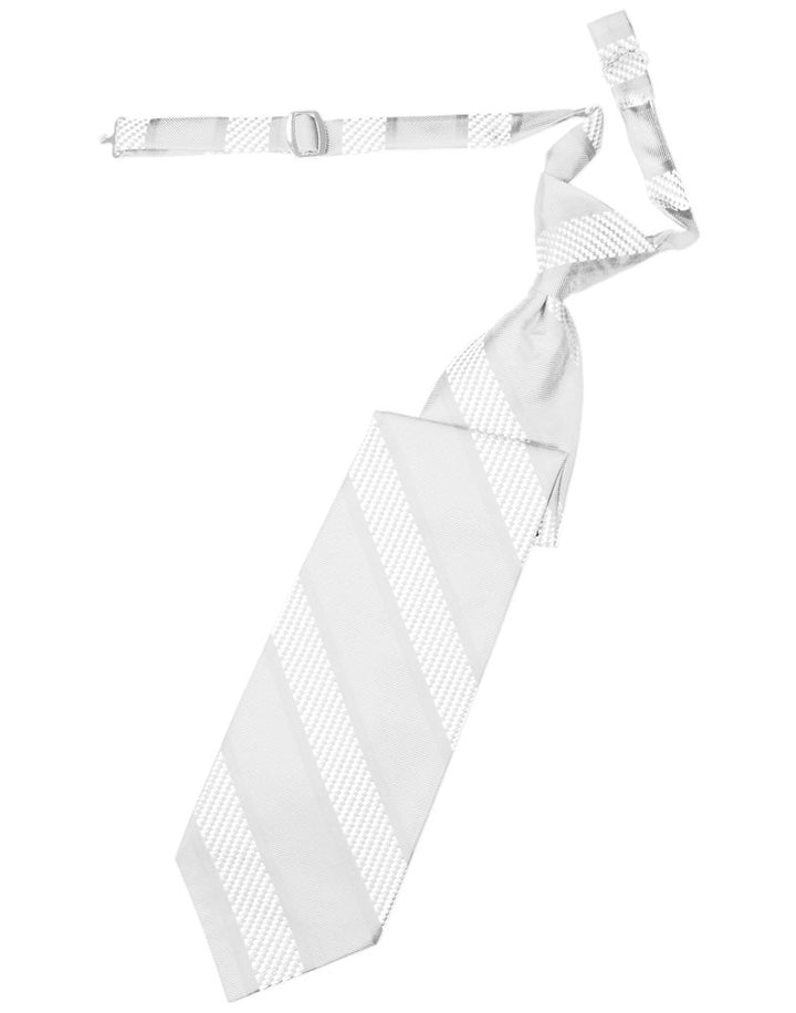 White Venetian Stripe Long Tie