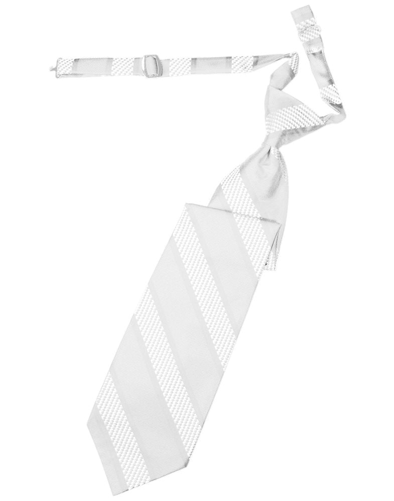 White Venetian Stripe Long Tie