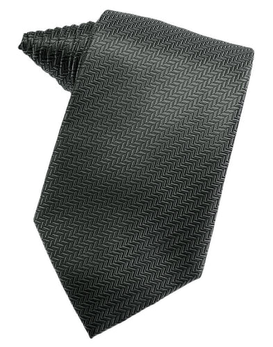 Asphalt Herringbone Suit Tie