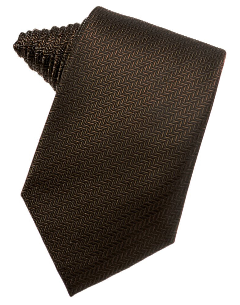 Chocolate Herringbone Suit Tie