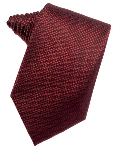 Claret Herringbone Suit Tie