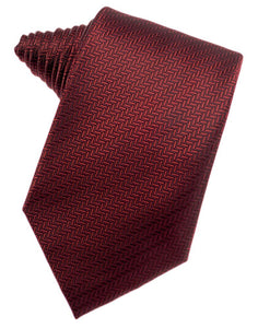 Claret Herringbone Suit Tie