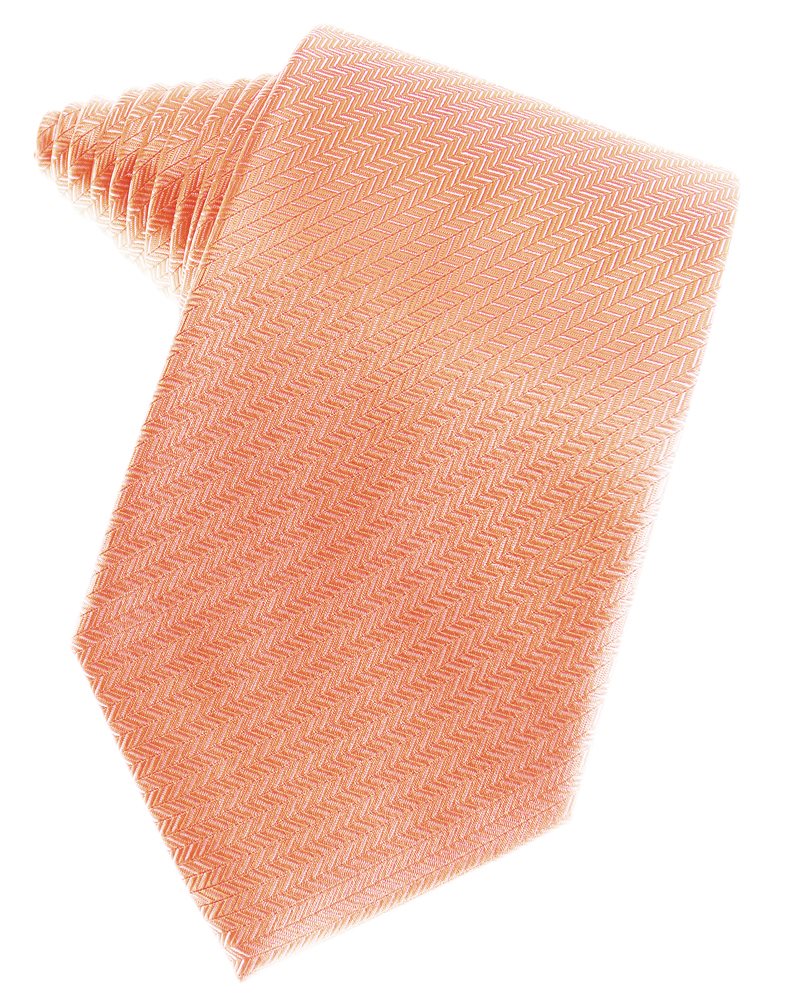 Coral Herringbone Suit Tie