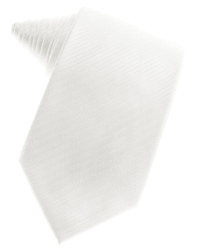 Diamond White Herringbone Suit Tie