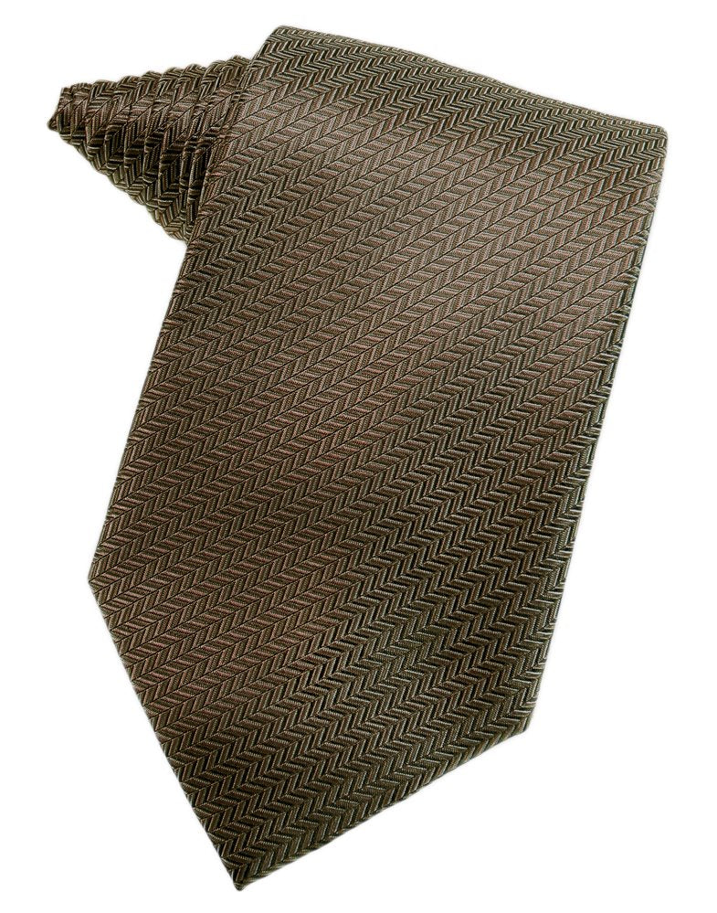 Espresso Herringbone Suit Tie