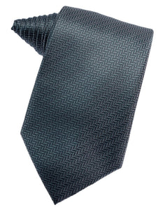 Haze Blue Herringbone Suit Tie