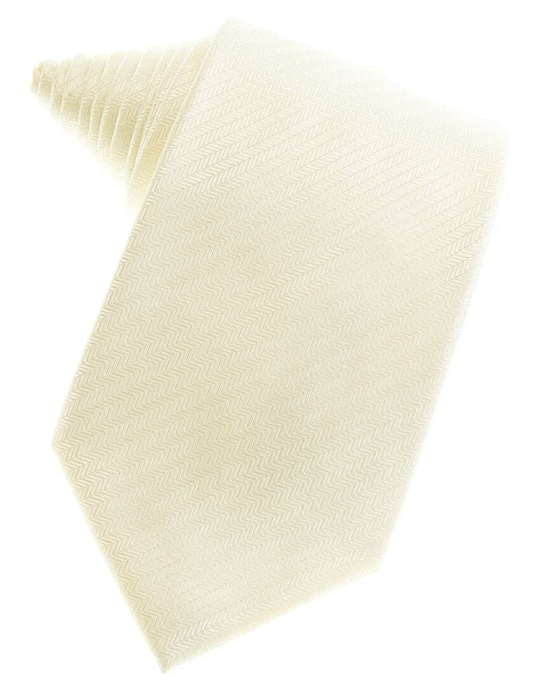 Ivory Herringbone Suit Tie