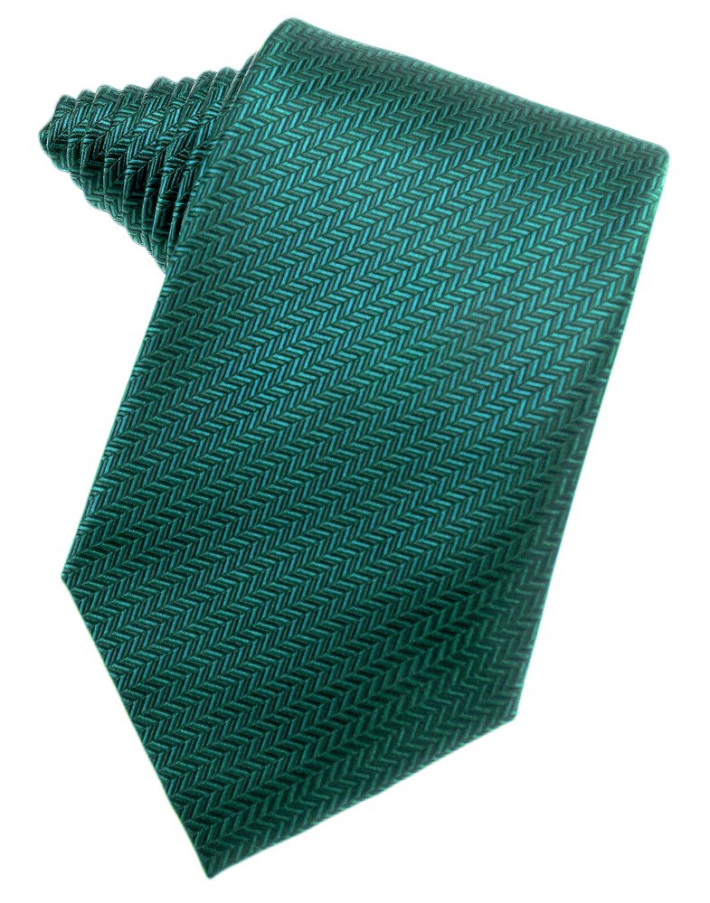 Jade Herringbone Suit Tie