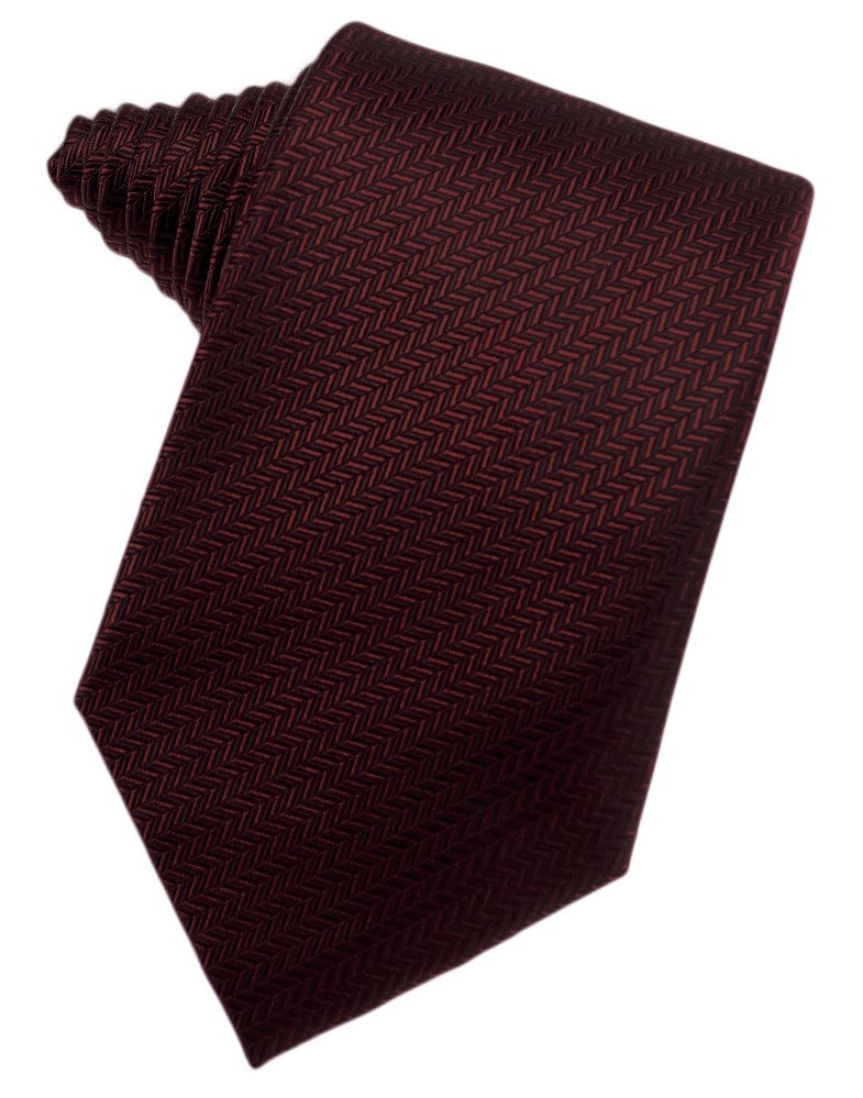 Merlot Herringbone Suit Tie