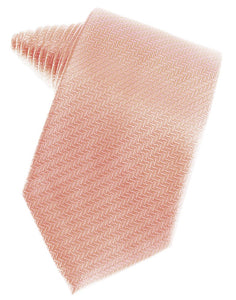 Peach Herringbone Suit Tie