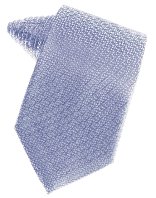 Periwinkle Herringbone Suit Tie