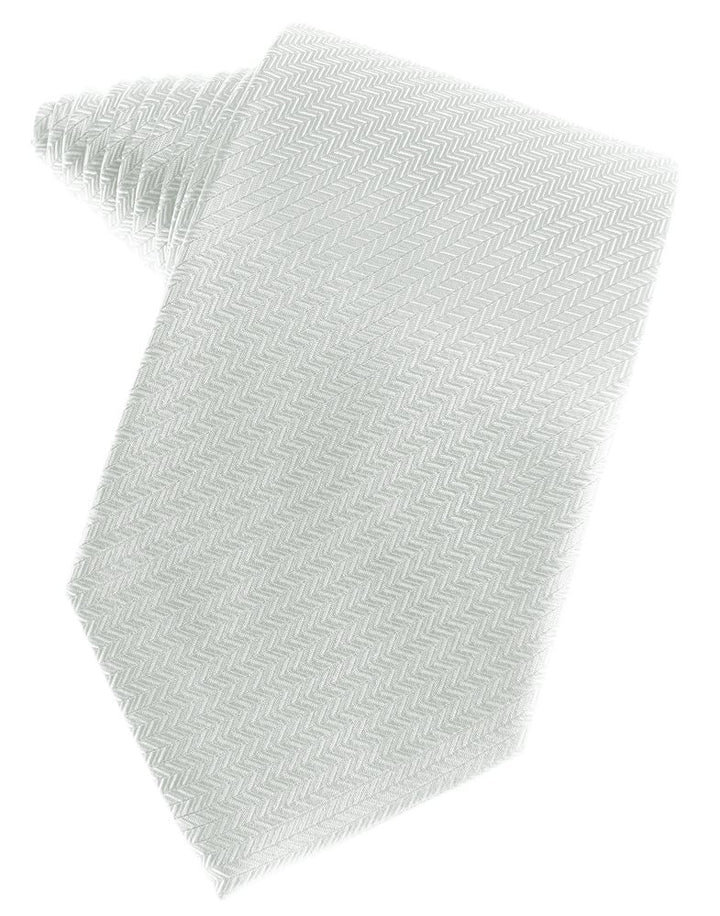 Platinum Herringbone Suit Tie