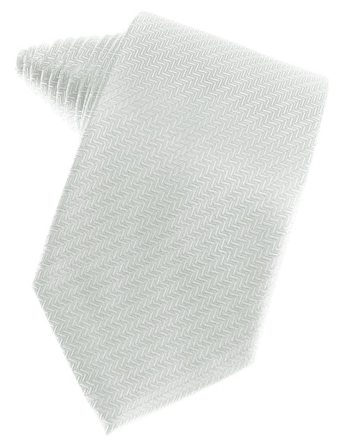 Platinum Herringbone Suit Tie