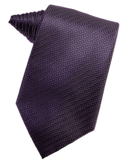 Plum Herringbone Suit Tie