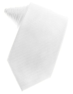 Pure White Herringbone Suit Tie