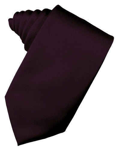 Berry Solid Satin Suit Tie
