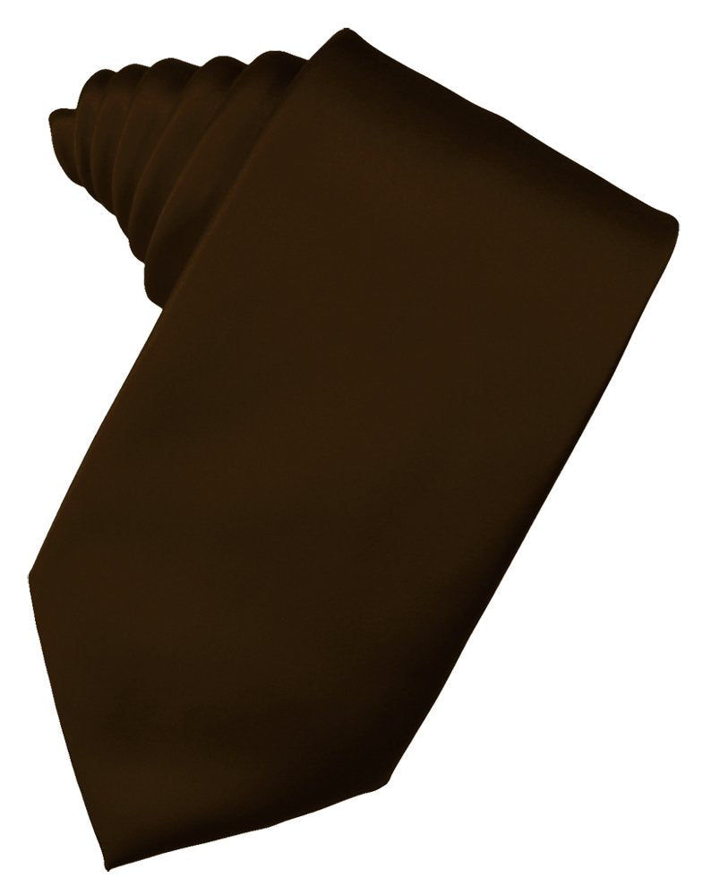 Chocolate Solid Satin Suit Tie