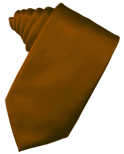 Cognac Solid Satin Suit Tie