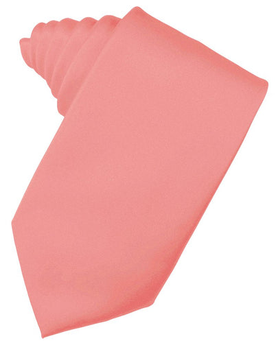 Coral Reef Solid Satin Suit Tie