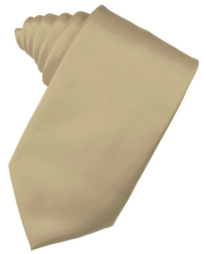 Golden Solid Satin Suit Tie