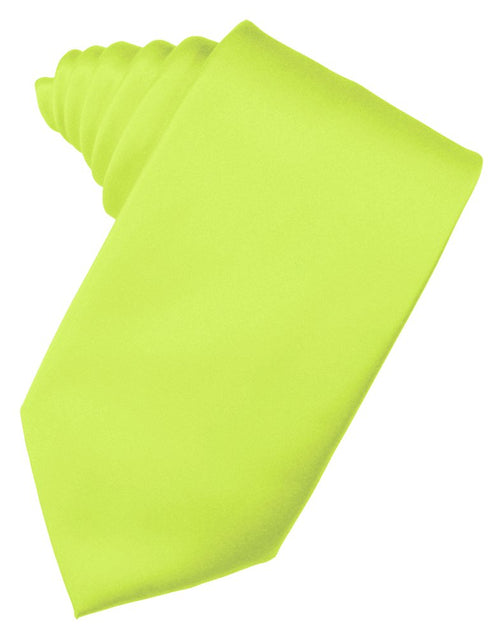 Lime Solid Satin Suit Tie