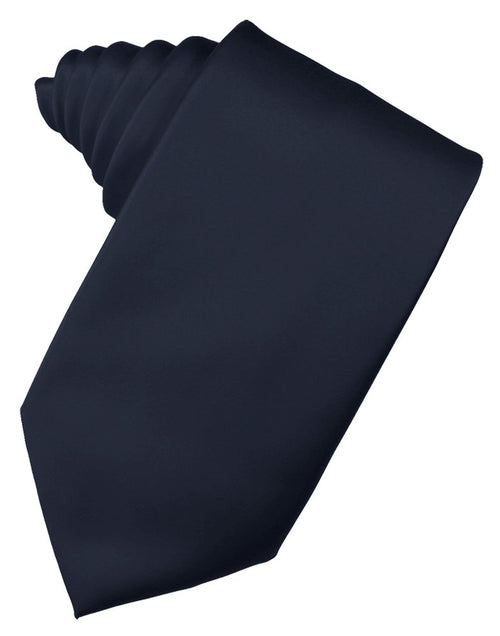 Midnight Blue Solid Satin Suit Tie