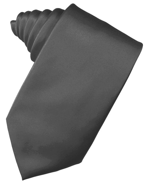 Pewter Solid Satin Suit Tie