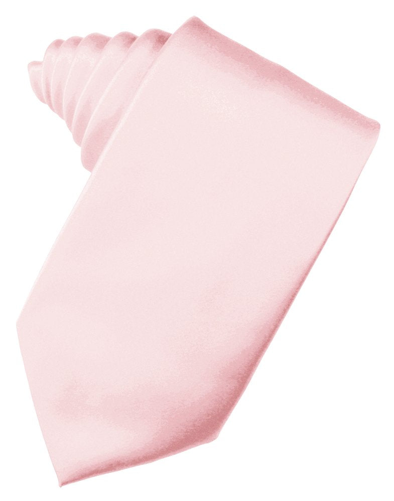 Pink Solid Satin Suit Tie