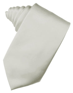 Platinum Solid Satin Suit Tie