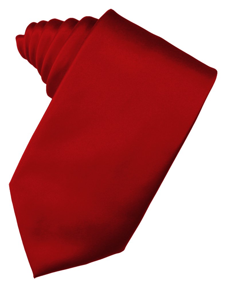 Scarlet Solid Satin Suit Tie