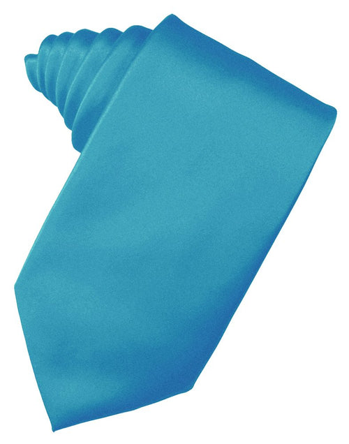 Turquoise Solid Satin Suit Tie