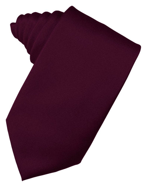 Wine Solid Satin Suit Tie