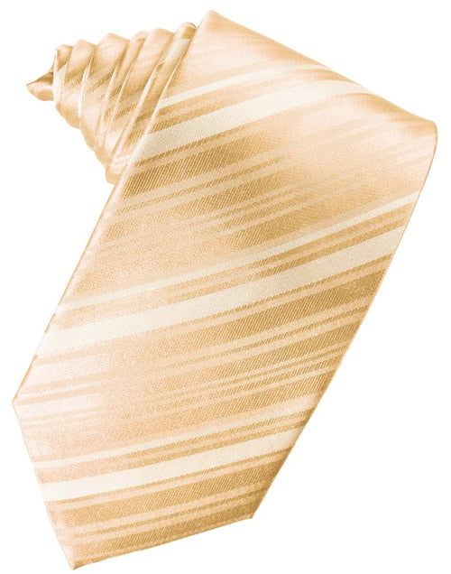 Apricot Striped Satin Suit Tie