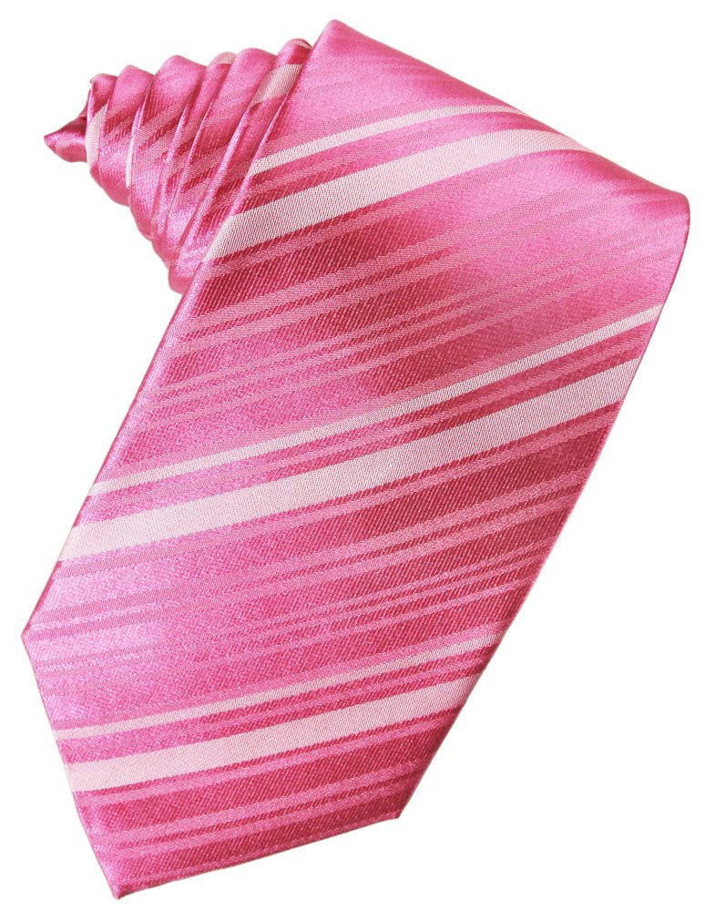 Bubblegum Striped Satin Suit Tie