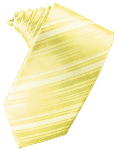 Canary Striped Satin Suit Tie