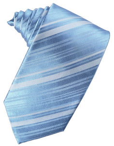 Cornflower Striped Satin Suit Tie