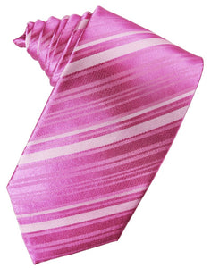 Fuchsia Striped Satin Suit Tie
