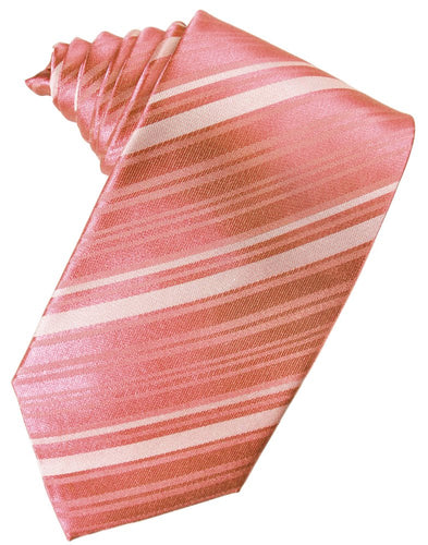 Guava Striped Satin Suit Tie