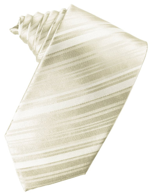 Ivory Striped Satin Suit Tie