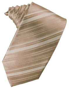 Latte Striped Satin Suit Tie
