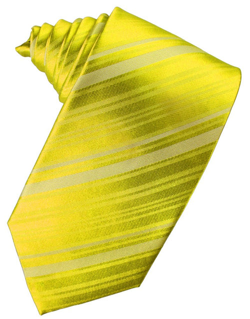 Lemon Striped Satin Suit Tie