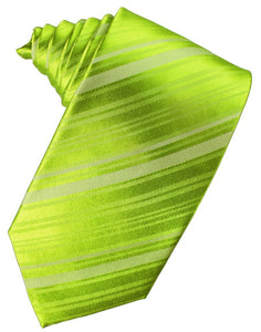 Lime Striped Satin Suit Tie