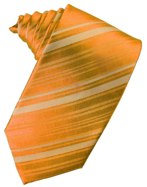 Mandarin Striped Satin Suit Tie