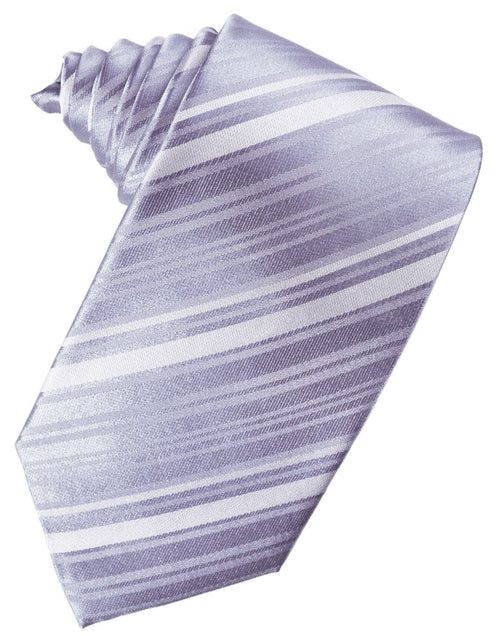 Periwinkle Striped Satin Suit Tie