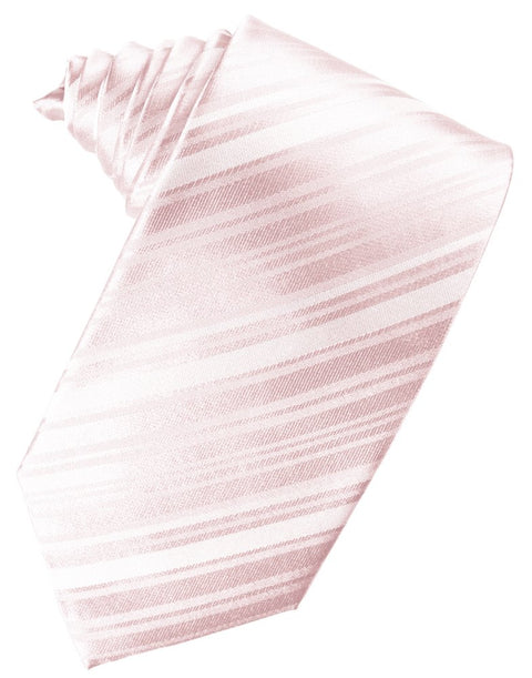 Pink Striped Satin Suit Tie