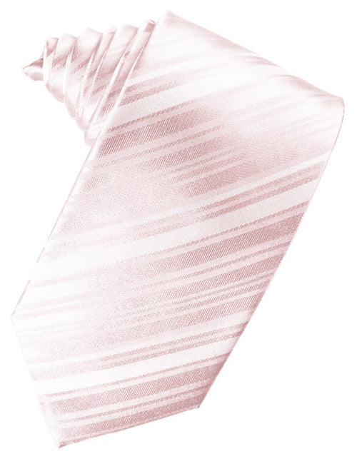Pink Striped Satin Suit Tie